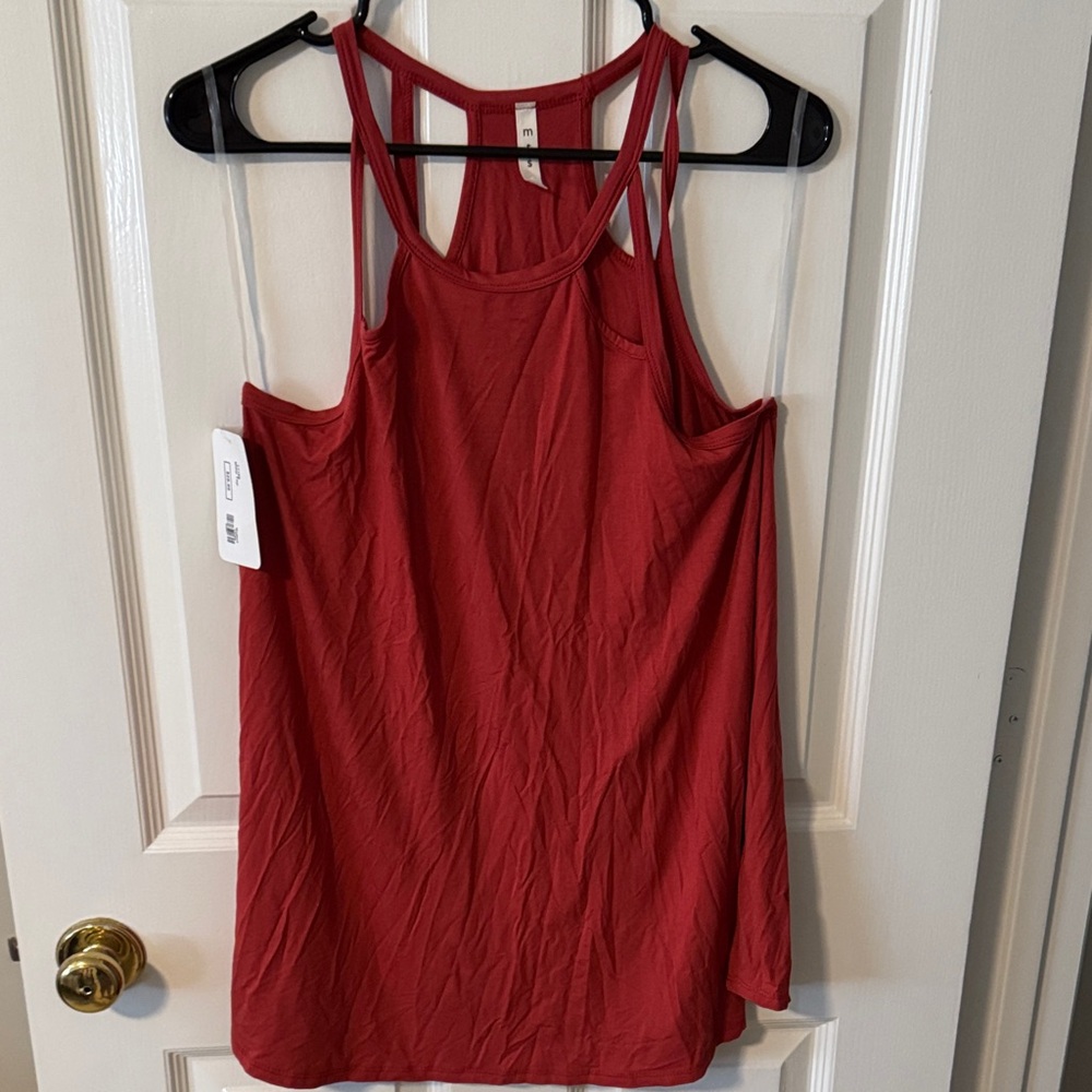 mts Deep Red Racerback Tank with Double Straps